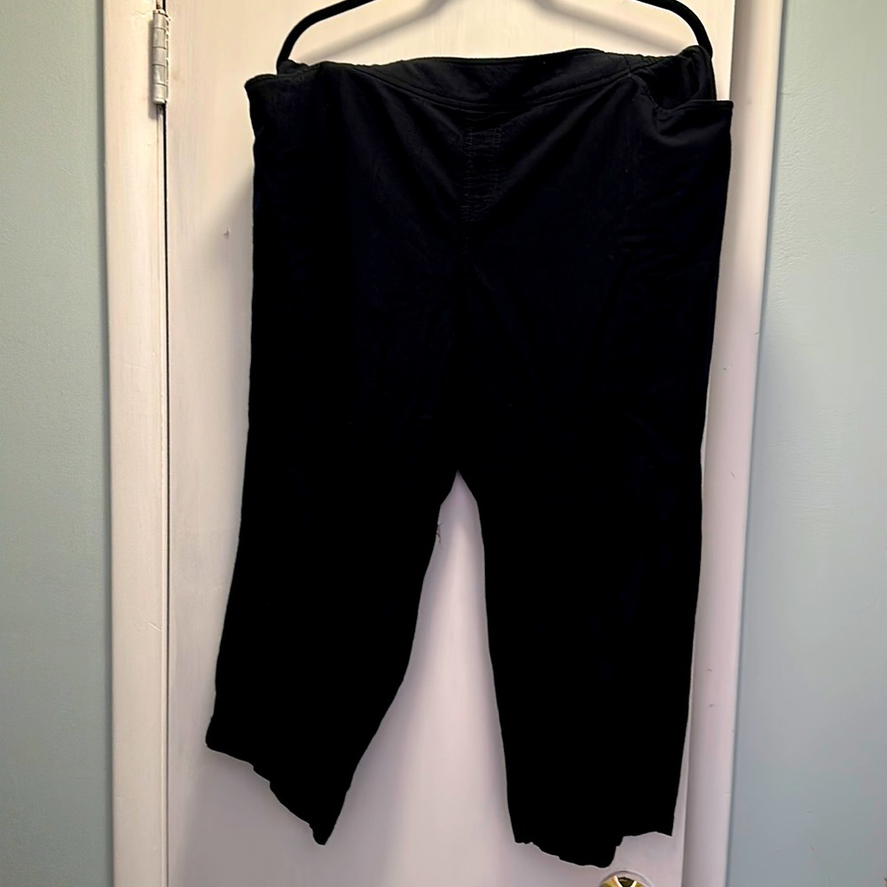Lane Bryant Effortless Chic Pull-On Wide Leg Crop Textured Pants
